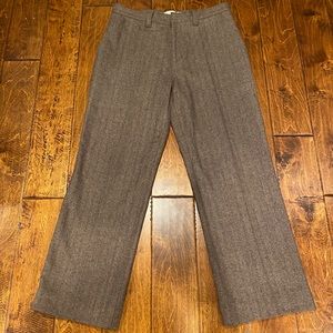 J Crew Tan Brown Herringbone Wool Pants 34/32
